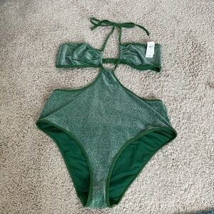Aerie Shimmering Green Monokini